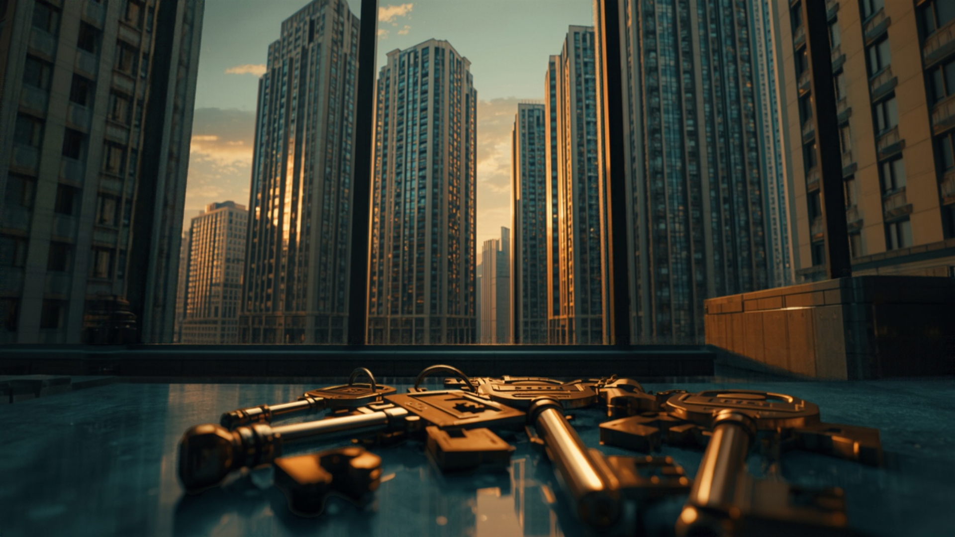 Attractive city apartment buildings